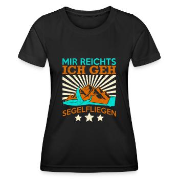 Segelflieger Spruch ich geh Segelfliegen Pilot - Frauen Funktions-T-Shirt - Schwarz - Vorne - AI Model Female 172 light (172cm)