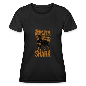 Rottweiler chien maîtresse cadeau de maître - T-shirt sport Femme - noir - Devant - AI Model Female 172 light (172cm)