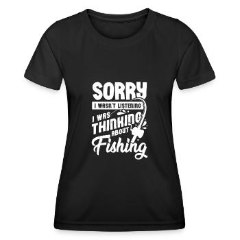 Angeln Fisch Fischen Angler Fischer Geschenk - Frauen Funktions-T-Shirt - Schwarz - Vorne - AI Model Female 172 light (172cm)