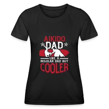 cool aikido papa - Women's Functional T-Shirt - black - Front - AI Model Female 172 light (172cm)