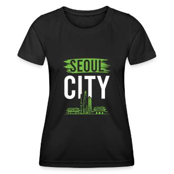 corée du sud séoul - T-shirt sport Femme - noir - Devant - AI Model Female 172 light (172cm)