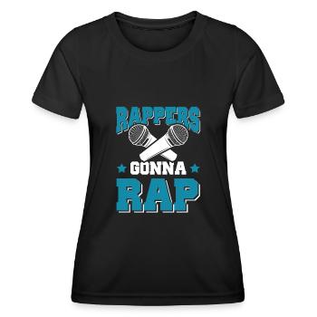 Rappers Rap - Frauen Funktions-T-Shirt - Schwarz - Vorne - AI Model Female 172 light (172cm)