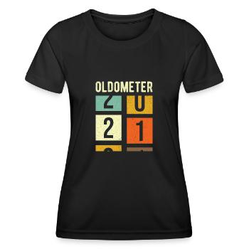 Oldomètre 21e anniversaire cadeau - T-shirt sport Femme - noir - Devant - AI Model Female 172 light (172cm)