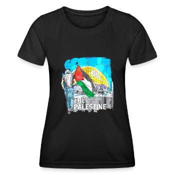 Palestine Liberté libre Liberté Gaza - T-shirt sport Femme - noir - Devant - AI Model Female 172 light (172cm)