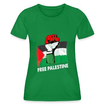 Palestine Liberté libre Liberté Gaza - T-shirt sport Femme - vert - Devant - AI Model Female 172 dark (172cm)