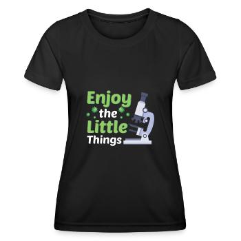 Microbiology Biology Student Biologist Laboratory - Women's Functional T-Shirt - black - Front - AI Model Female 172 light (172cm)