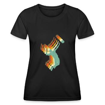 Volleyball Retro Style - Frauen Funktions-T-Shirt - Schwarz - Vorne - AI Model Female 172 light (172cm)