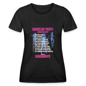 Bachelor Party Checklist - Women's Functional T-Shirt - black - Front - AI Model Female 172 light (172cm)