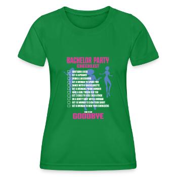 Bachelor Party Checklist - Women's Functional T-Shirt - kelly green - Front - AI Model Female 172 dark (172cm)