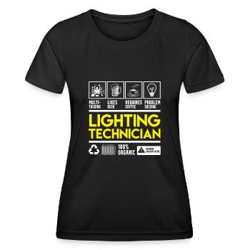 Techniciens de lumière - T-shirt sport Femme - noir - Devant - AI Model Female 172 light (172cm)