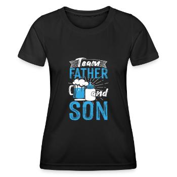 Team Vater Papa Sohn beste der Welt Vatertag - Frauen Funktions-T-Shirt - Schwarz - Vorne - AI Model Female 172 light (172cm)