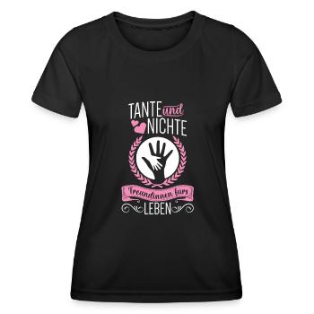 Tante Nichte beste Freunde Freundinnen Patentante - Frauen Funktions-T-Shirt - Schwarz - Vorne - AI Model Female 172 light (172cm)