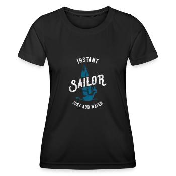 Sailing Instant Sailor Just Add - Frauen Funktions-T-Shirt - Schwarz - Vorne - AI Model Female 172 light (172cm)