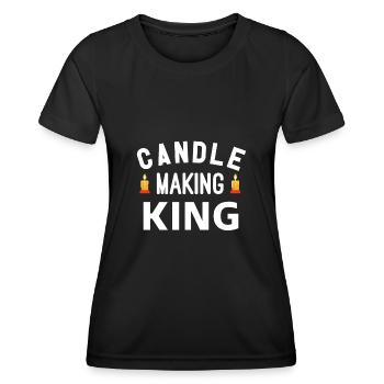 Bougies Bougies Fabrication de bougies - T-shirt sport Femme - noir - Devant - AI Model Female 172 light (172cm)