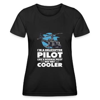 Cool Helicopter Pilot - Women's Functional T-Shirt - black - Front - AI Model Female 172 light (172cm)