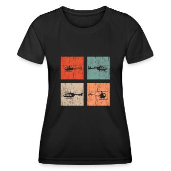 Helicopter Vintage - Women's Functional T-Shirt - black - Front - AI Model Female 172 light (172cm)