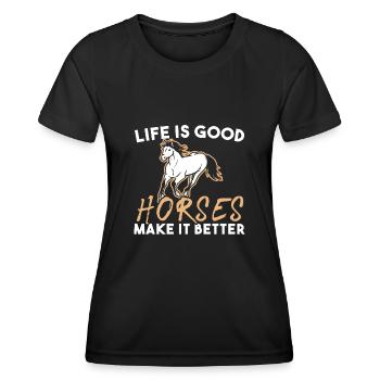 Pferde Machen Das Leben Schöner - Women's Functional T-Shirt - black - Front - AI Model Female 172 light (172cm)