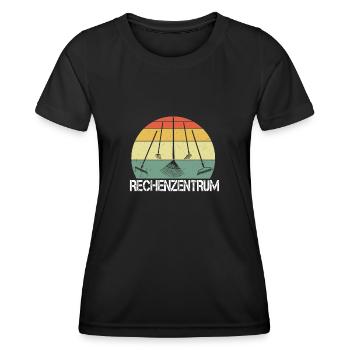 Rechenzentrum Retro Vintage Rechen & Besen Garten - Frauen Funktions-T-Shirt - Schwarz - Vorne - AI Model Female 172 light (172cm)