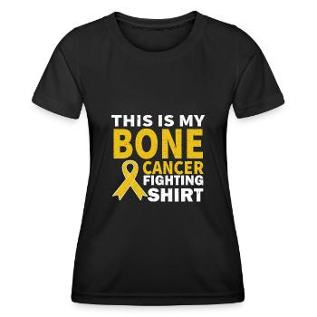 Knochenkrebs Knochen Krebs Survivor Bändchen Chemo - Frauen Funktions-T-Shirt - Schwarz - Vorne - AI Model Female 172 light (172cm)