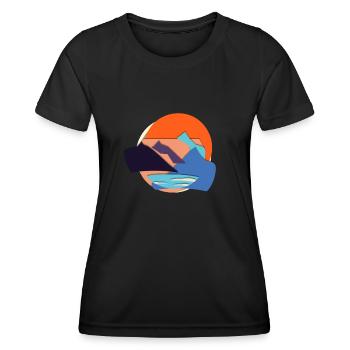 Abstrakt - Frauen Funktions-T-Shirt - Schwarz - Vorne - AI Model Female 172 light (172cm)