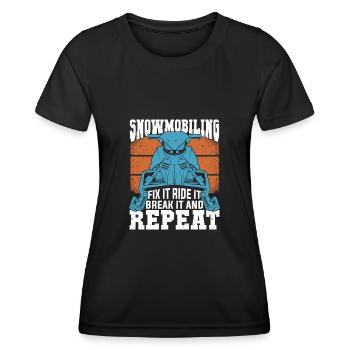 Snowmobil réparation motoneigiste cadeau - T-shirt sport Femme - noir - Devant - AI Model Female 172 light (172cm)