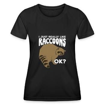 Waschbär Tier Tierpfleger Geschenk - Frauen Funktions-T-Shirt - Schwarz - Vorne - AI Model Female 172 light (172cm)