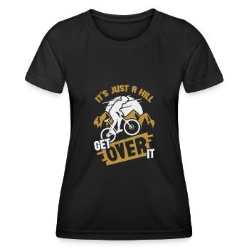 Funny mountain bike MTB mountain biker gift - Women's Functional T-Shirt - black - Front - AI Model Female 172 light (172cm)