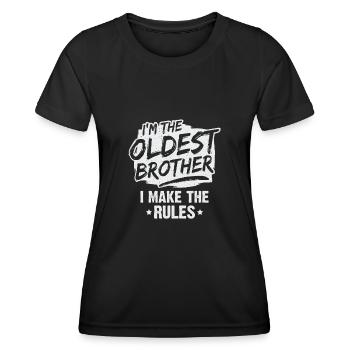 Drôle de frères Frères Aînés Cadeau - T-shirt sport Femme - noir - Devant - AI Model Female 172 light (172cm)