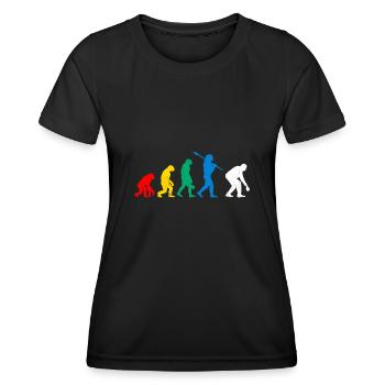 Boule singe homme évolution boccia joueur - T-shirt sport Femme - noir - Devant - AI Model Female 172 light (172cm)