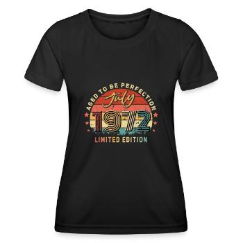 July 1972 - Women's Functional T-Shirt - black - Front - AI Model Female 172 light (172cm)