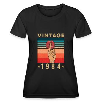 1984 Birthday Gift Retro Woman - Women's Functional T-Shirt - black - Front - AI Model Female 172 light (172cm)