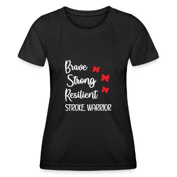 Schlaganfall Kämpfer Reha Schlaganfall Überlebt - Frauen Funktions-T-Shirt - Schwarz - Vorne - AI Model Female 172 light (172cm)