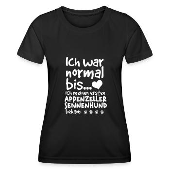 Sennenhund Appenzeller Ich War Normal Bis meinen - Frauen Funktions-T-Shirt - Schwarz - Vorne - AI Model Female 172 light (172cm)