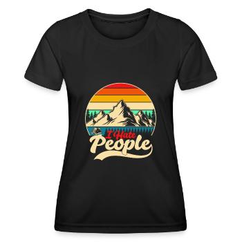 I Hate People - T-shirt sport Femme - noir - Devant - AI Model Female 172 light (172cm)