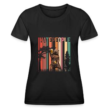 I Hate People - T-shirt sport Femme - noir - Devant - AI Model Female 172 light (172cm)