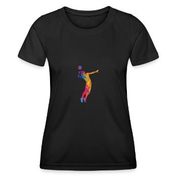 Volleyball Volleyballer Beachvolleyball Pritschen - Frauen Funktions-T-Shirt - Schwarz - Vorne - AI Model Female 172 light (172cm)