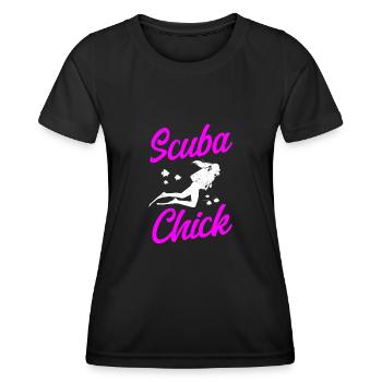 Diving Diver Girl Scuba Chick - T-shirt sport Femme - noir - Devant - AI Model Female 172 light (172cm)