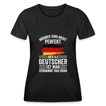 Deutschland Deutsch Deutsche Deutscher Deutsche Mä - Frauen Funktions-T-Shirt - Schwarz - Vorne - AI Model Female 172 light (172cm)