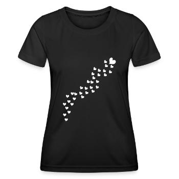 Cœurs - T-shirt sport Femme - noir - Devant - AI Model Female 172 light (172cm)