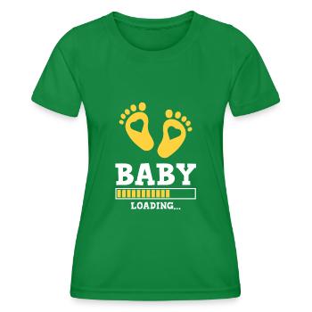 baby loading spruch - Frauen Funktions-T-Shirt - Kelly Green - Vorne - AI Model Female 172 dark (172cm)
