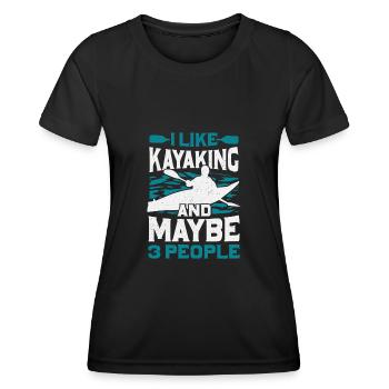 Funny kayak kayak kayaking kayaker gift - Women's Functional T-Shirt - black - Front - AI Model Female 172 light (172cm)