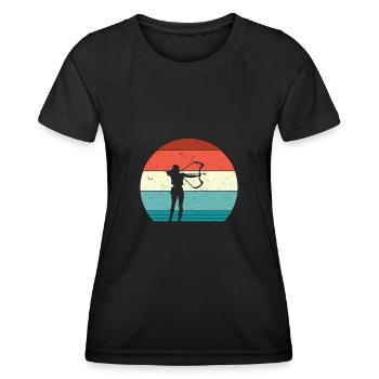 Bogenschießen Bogenschiessen Bogensport - Frauen Funktions-T-Shirt - Schwarz - Vorne - AI Model Female 172 light (172cm)