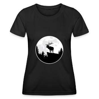 Moose Gift Deer Wild Nature Forest Deer - Women's Functional T-Shirt - black - Front - AI Model Female 172 light (172cm)