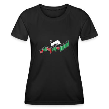 Day Trading Trader Boursière actions Bitcoin Argent Stock - T-shirt sport Femme - noir - Devant - AI Model Female 172 light (172cm)