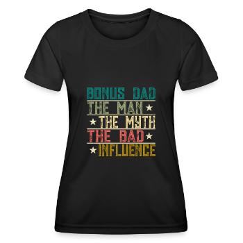 Bonus papa - T-shirt sport Femme - noir - Devant - AI Model Female 172 light (172cm)