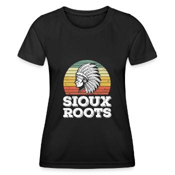 Sioux Tribe Native American Indian Indianer - Frauen Funktions-T-Shirt - Schwarz - Vorne - AI Model Female 172 light (172cm)