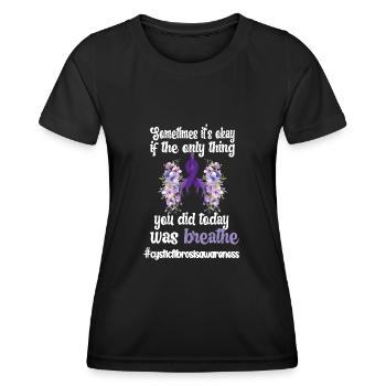 La mucoviscidose combattant la mucoviscidose - T-shirt sport Femme - noir - Devant - AI Model Female 172 light (172cm)