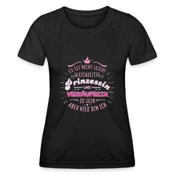 Verkäuferin Prinzessin Beruf - Frauen Funktions-T-Shirt - Schwarz - Vorne - AI Model Female 172 light (172cm)