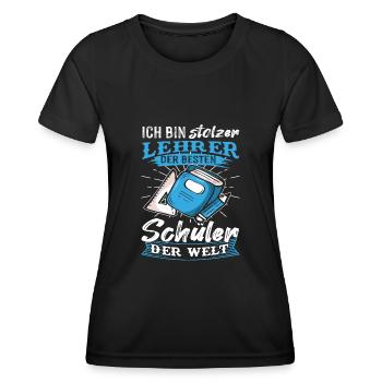 Stolzer Lehrer der besten Schüler der Welt Spruch - Frauen Funktions-T-Shirt - Schwarz - Vorne - AI Model Female 172 light (172cm)