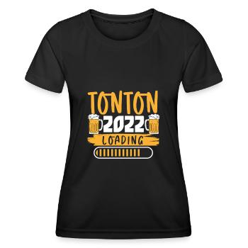 Tonton en Cours 2022 Annonce Grossesse Cadeau - Frauen Funktions-T-Shirt - Schwarz - Vorne - AI Model Female 172 light (172cm)